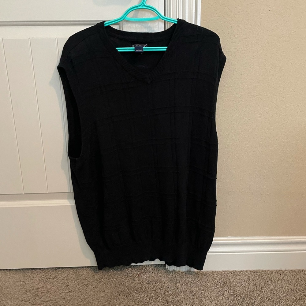 Saddlebred Black Sweater Vest 100% Cotton